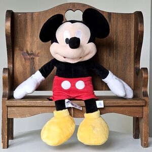 Disney Mickey Mouse Plush 18" Stuffed Animal Toy Black Red Yellow Soft